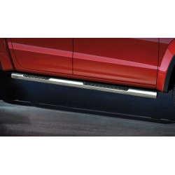 Stainless steel side bars with checker plate steps - Volkswagen Amarok (2009 - 2022)