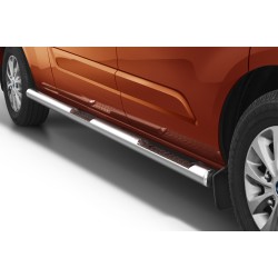 Stainless steel side bars with checker plate steps - Ford Transit Custom (2018 - 2023)