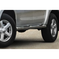 Stainless steel side bars with checker plate steps - Isuzu D-Max (2012 -)