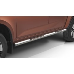 Stainless steel side bars with checker plate steps - double cab - Isuzu D-Max (2020 -)