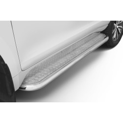 Stainless steel side steps with checker plate - Toyota Land Cruiser 150 (2017 -)