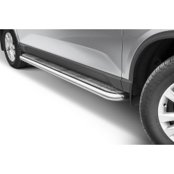 Stainless steel side steps with checker plate - SsangYong Musso (2018 - 2021)
