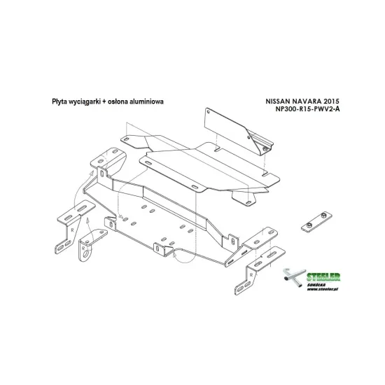 Radiaatori kaitse peidetud vintsikinnitusega - Nissan Navara NP300 (2015 -)