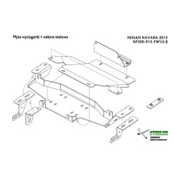 Radiaatori kaitse peidetud vintsikinnitusega - Nissan Navara NP300 (2015 -)