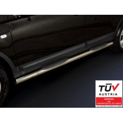 Stainless steel side bars with plastic steps - long version - Nissan Qashqai (2010 - 2013)