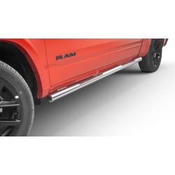 Stainless steel side bars with checker plate steps - RAM 1500 (2019 -)