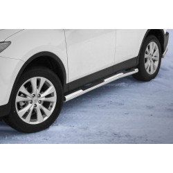 Stainless steel side bars with checker plate steps - Toyota RAV4 (2013 - 2016)
