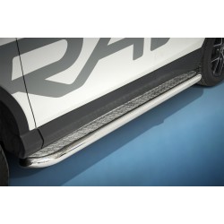 Stainless steel side steps with checker plate - Toyota RAV4 (2016 - 2018)