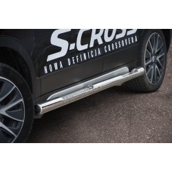 Stainless steel side bars with checker plate steps - Suzuki SX4 (2013 - 2016)