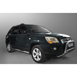 Stainless steel side bars with plastic steps - KIA Sportage (2006 - 2010)