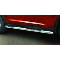 Stainless steel side bars with checker plate steps - KIA Sportage (2010 - 2015)