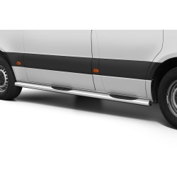 Stainless steel side bars with plastic steps (L2) - Mercedes-Benz Sprinter (2018 -)