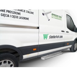 Stainless steel single side step with checker plate - Ford Transit (2014 - 2019)