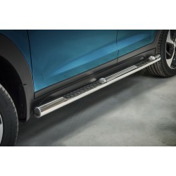 Stainless steel side bars with checker plate steps - Hyundai Tucson (2015 - 2018)