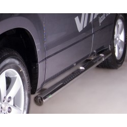 Stainless steel side bars with checker plate steps - Suzuki Grand Vitara (2006 - 2014)
