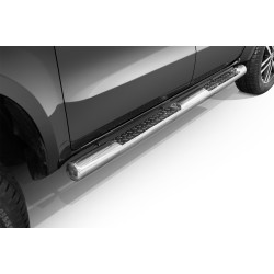 Stainless steel side bars with checker plate steps - fi100 - Mercedes-Benz X-Class (2017 -)