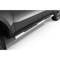 Stainless steel side bars with checker plate steps - Mercedes-Benz X-Class (2017 -)