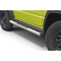 Stainless steel side bars with checker plate steps - Suzuki Jimny (2018 - 2020)