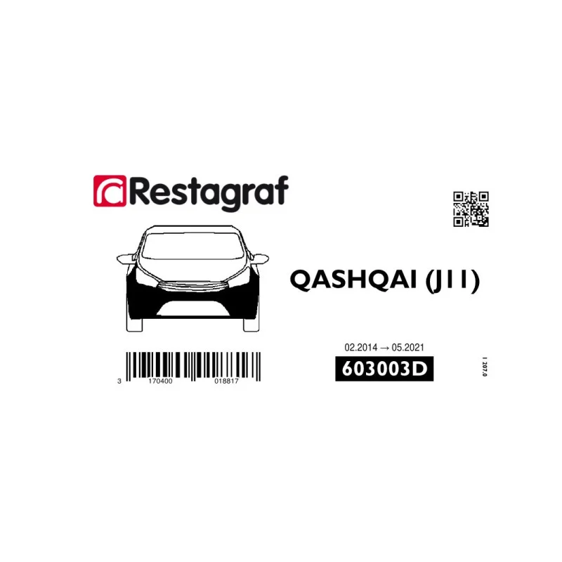 Esikaitseraua kinnituskomplekt, QASHQAI II kõik versioonid 02.2014 → 05.2021