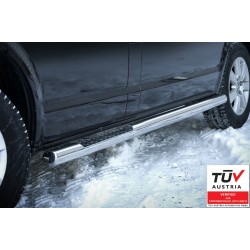 Stainless steel side bars with checker plate steps (LWB) - Volkswagen T5 (2003 - 2015)