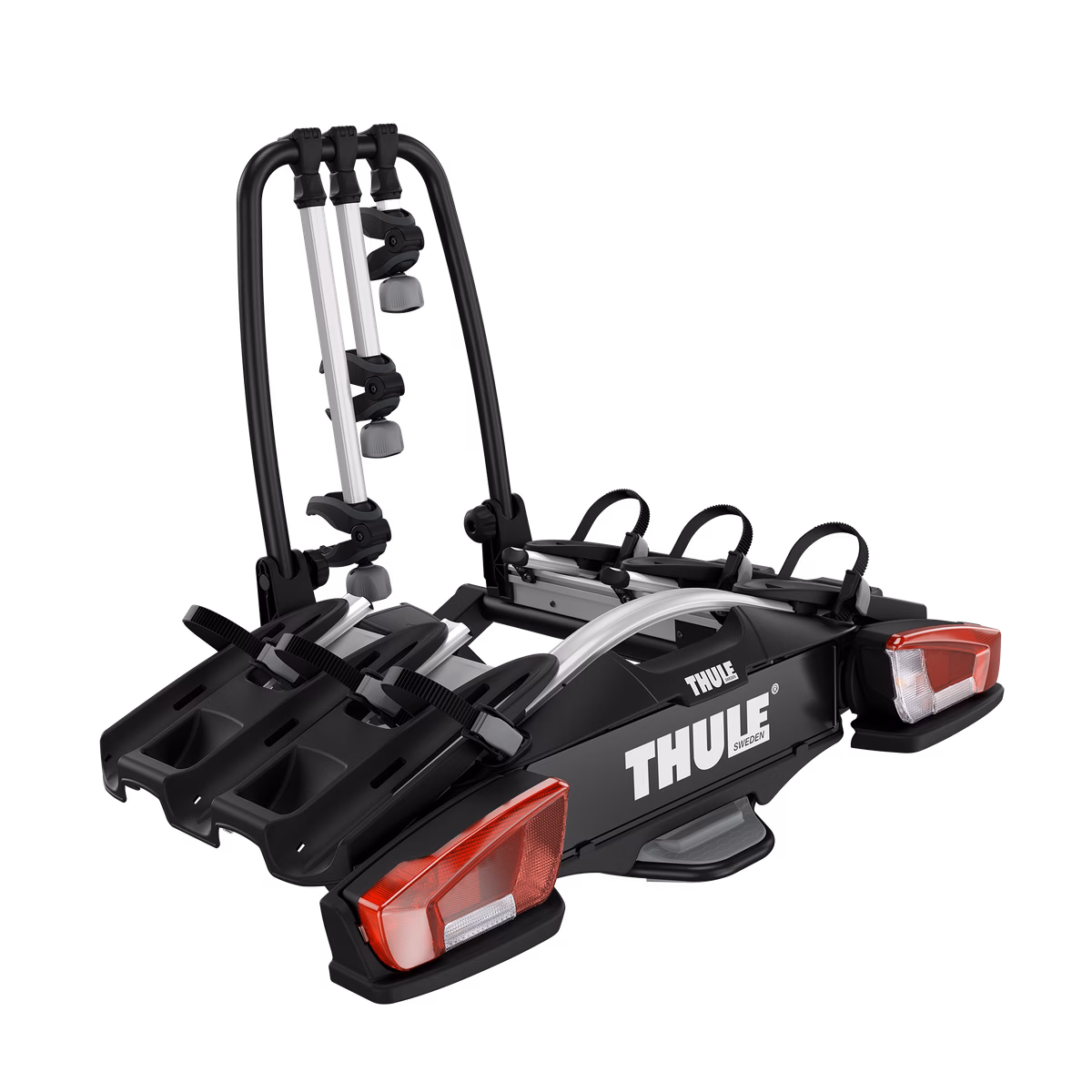 Thule VeloCompact 13-pin
kolmele jalgrattale mõeldud veokonksule paigaldatav 13-pin platvorm rattahoidik must / alumiiniumi