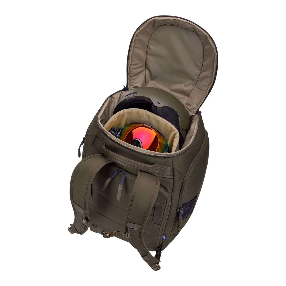 Thule RoundTrip
lumelaua ja suusasaabaste seljakott 60 l Deep Khaki