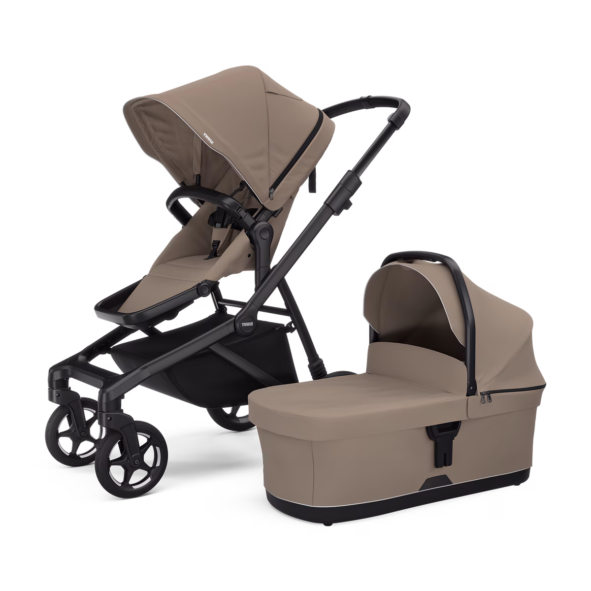 Thule Sleek 2 bundle
kohandatav jalutuskäru komplekt tuhmpruun mustal