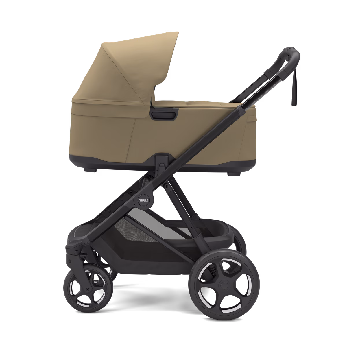 Thule Charm 2 in 1
täissuuruses jalutuskäru ja häll pleekinud kaki