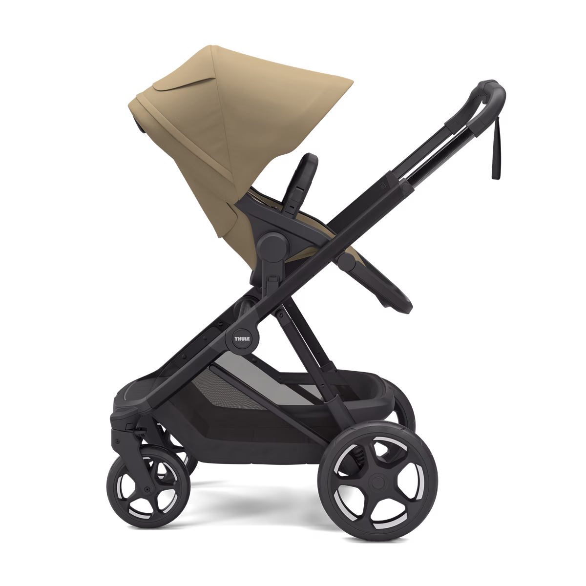 Thule Charm 2 in 1
täissuuruses jalutuskäru ja häll pleekinud kaki